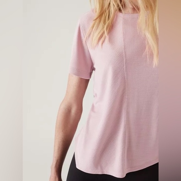 Athleta Shirt Women's Size Small Smoked Mauve Pink Relaxed Tee Short Sleeve - Picture 6 of 12